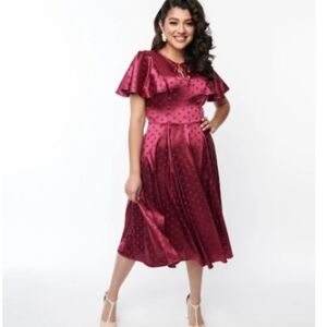 Unique Vintage Red Polka Dot Dress